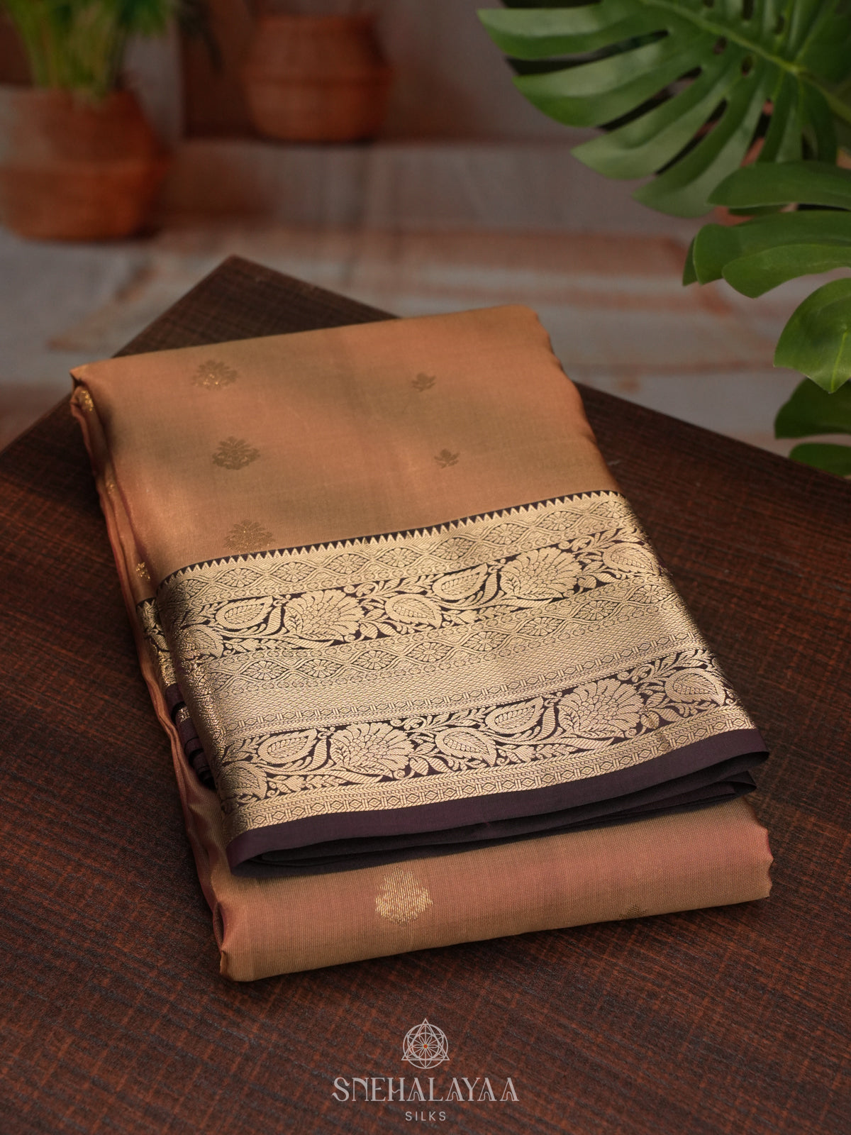 Brown Kanjivaram Silk Saree