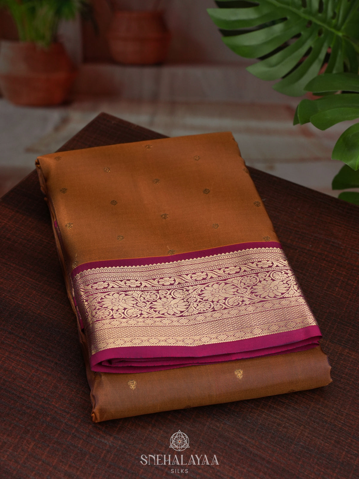 Brown Kanjivaram Silk Saree