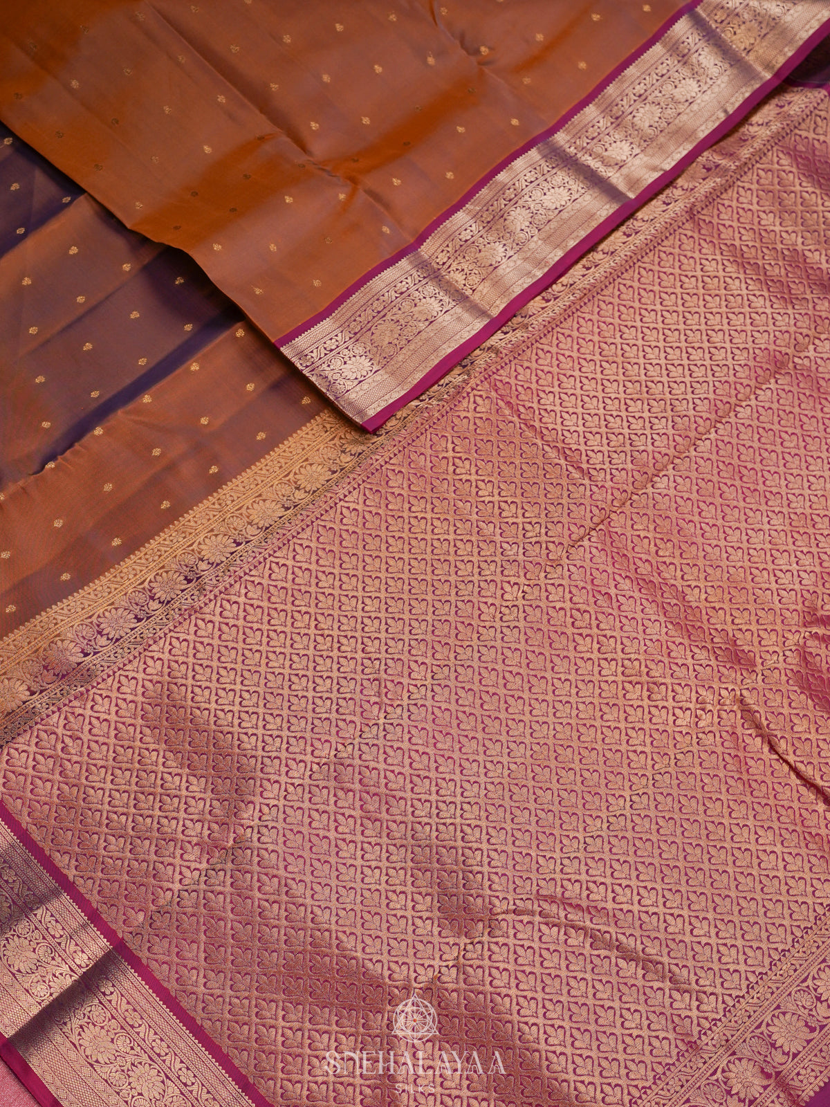 Brown Kanjivaram Silk Saree