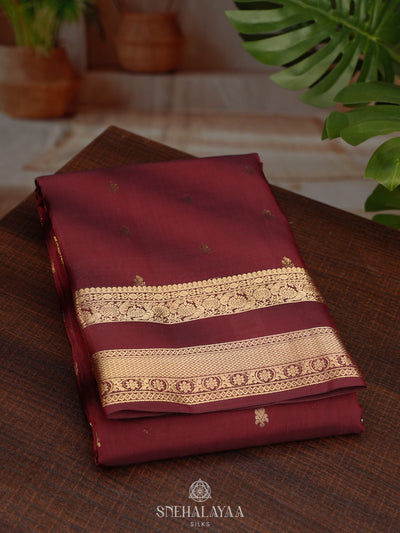 Maroon Kanjivaram Silk Saree