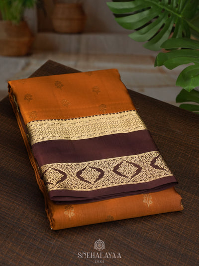 Mustard Kanjivaram Silk Saree