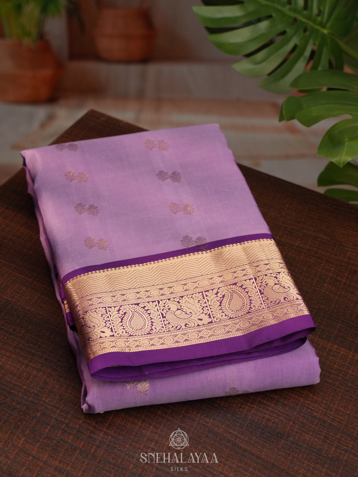 Lilac Kanjivaram Silk Saree