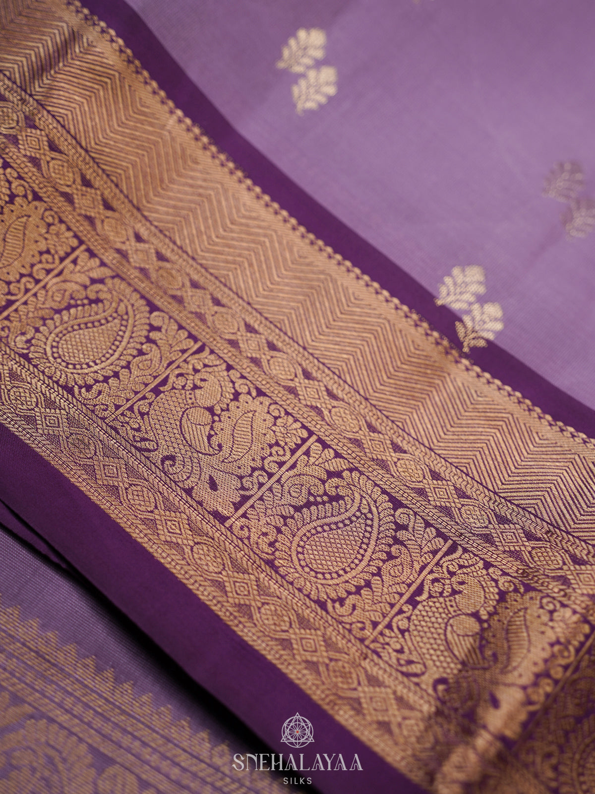 Lilac Kanjivaram Silk Saree