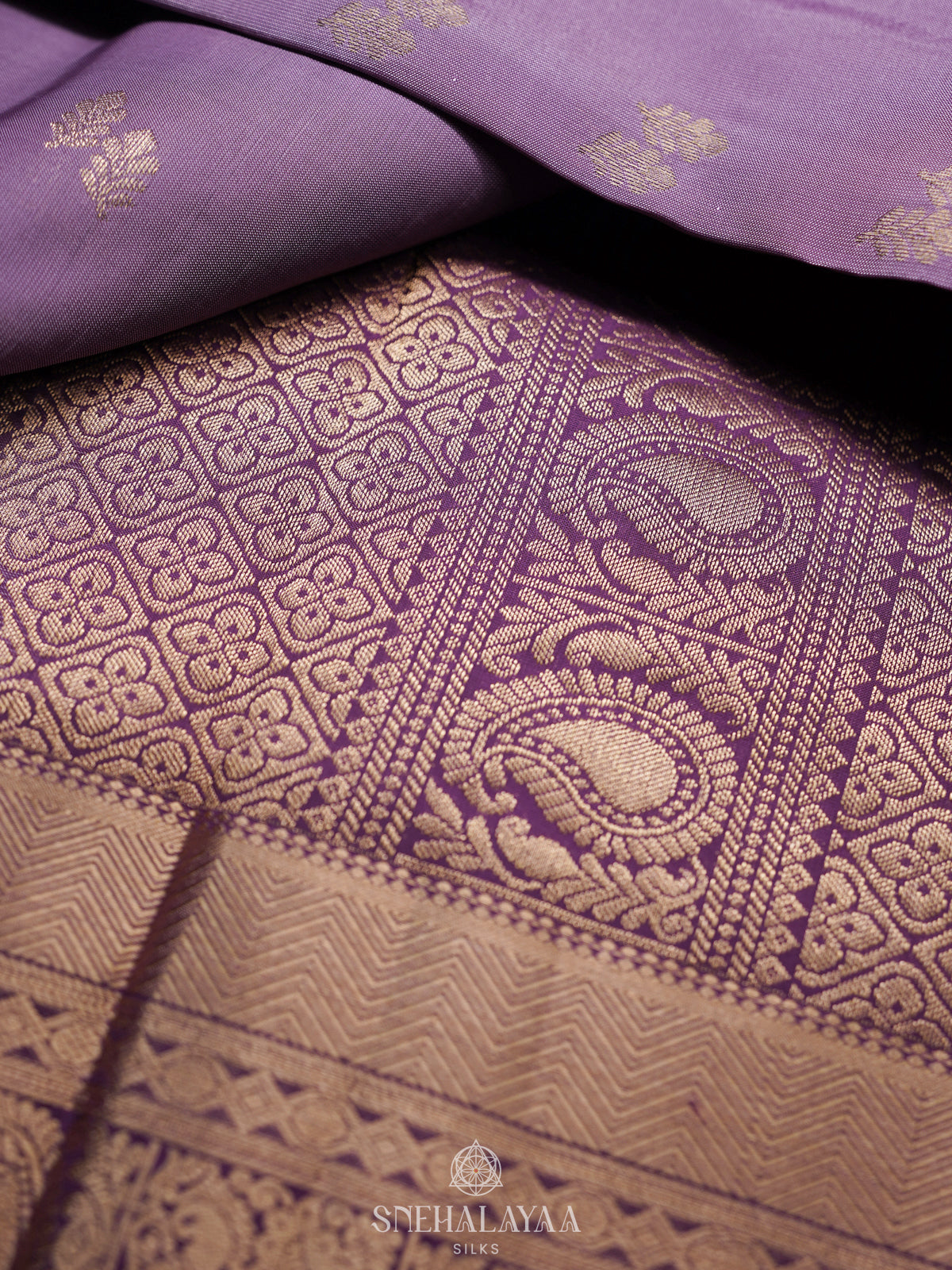 Lilac Kanjivaram Silk Saree