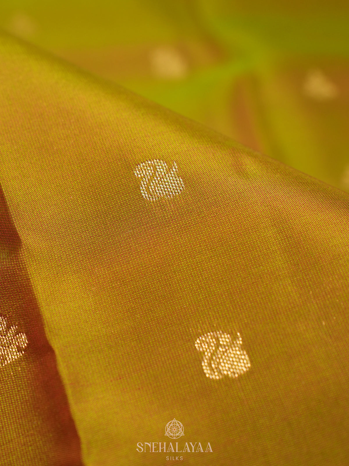 Olive Green Kanjivaram Silk Saree