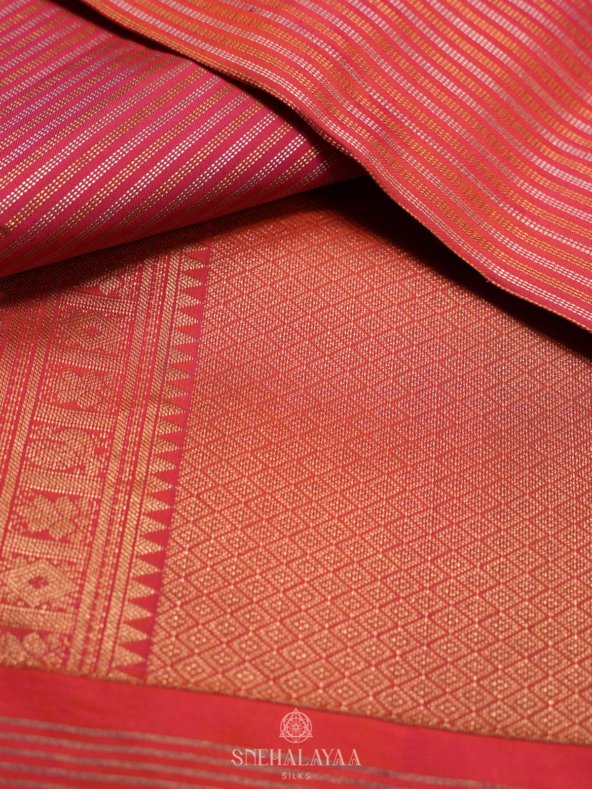 Ruby Red Kanjivaram Silk Saree