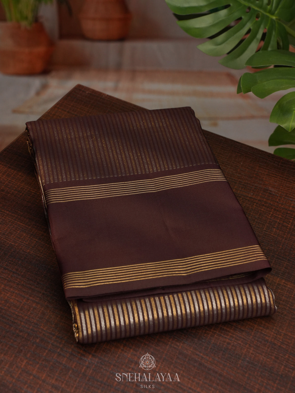 Coffee Brown Kanjivaram Silk Saree
