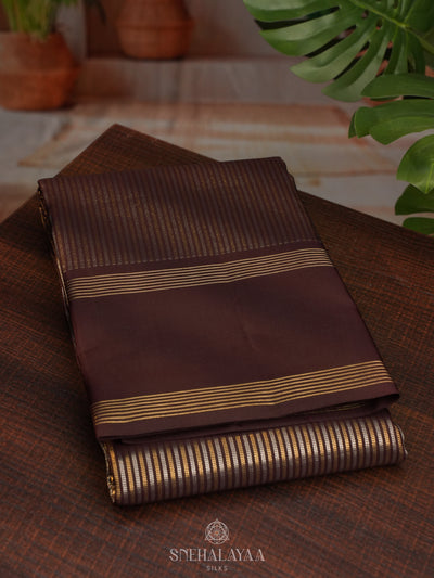 Coffee Brown Kanjivaram Silk Saree
