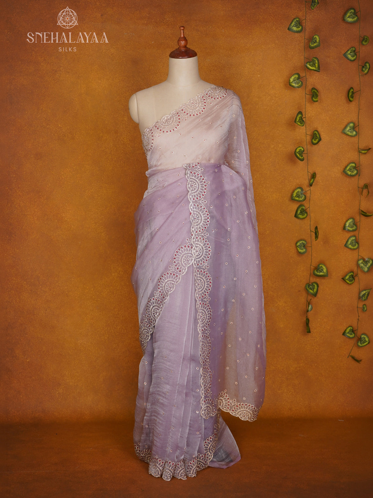Lavender Designer Saree