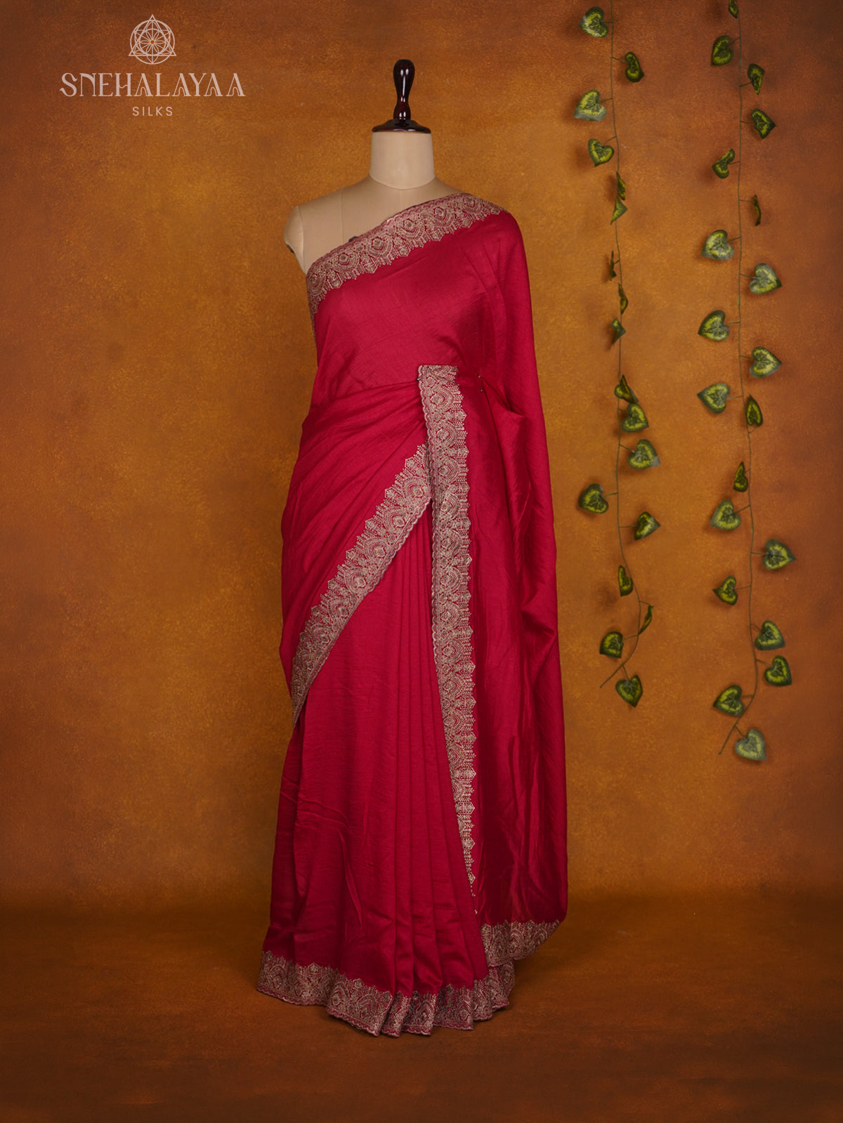 Ruby Red Designer Saree