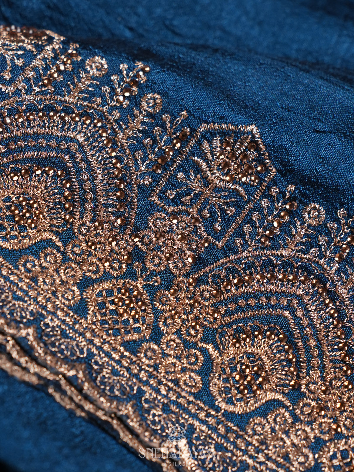 Peacock Blue Designer Saree