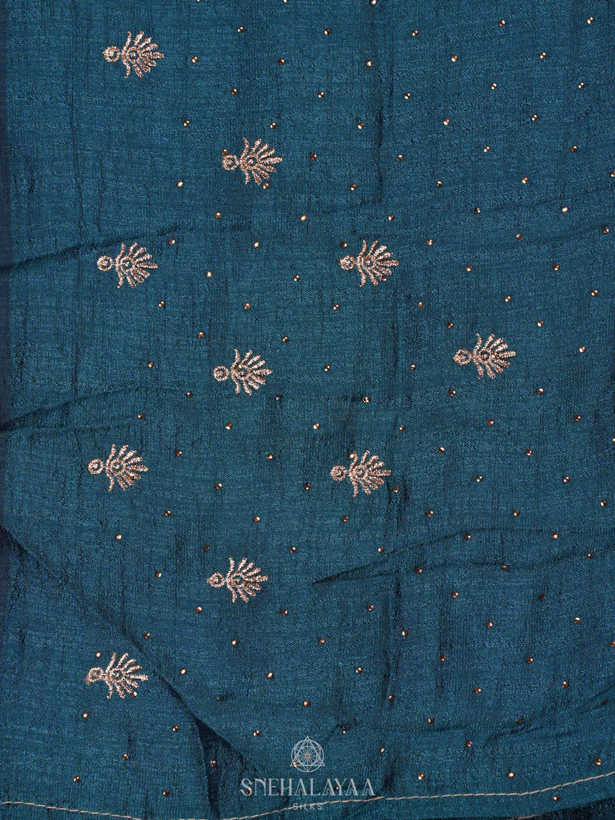 Peacock Blue Designer Saree