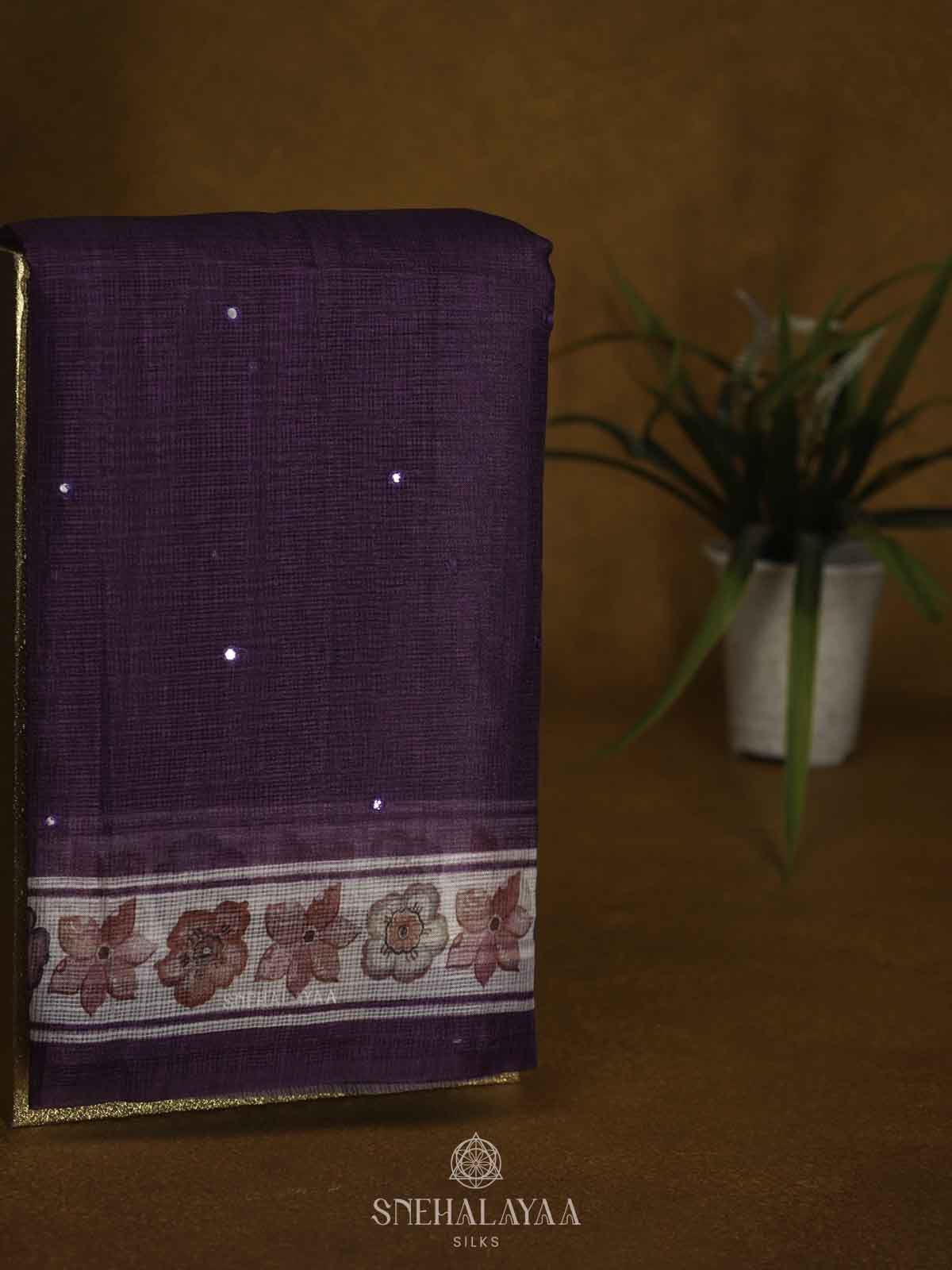 Purple Kota Saree