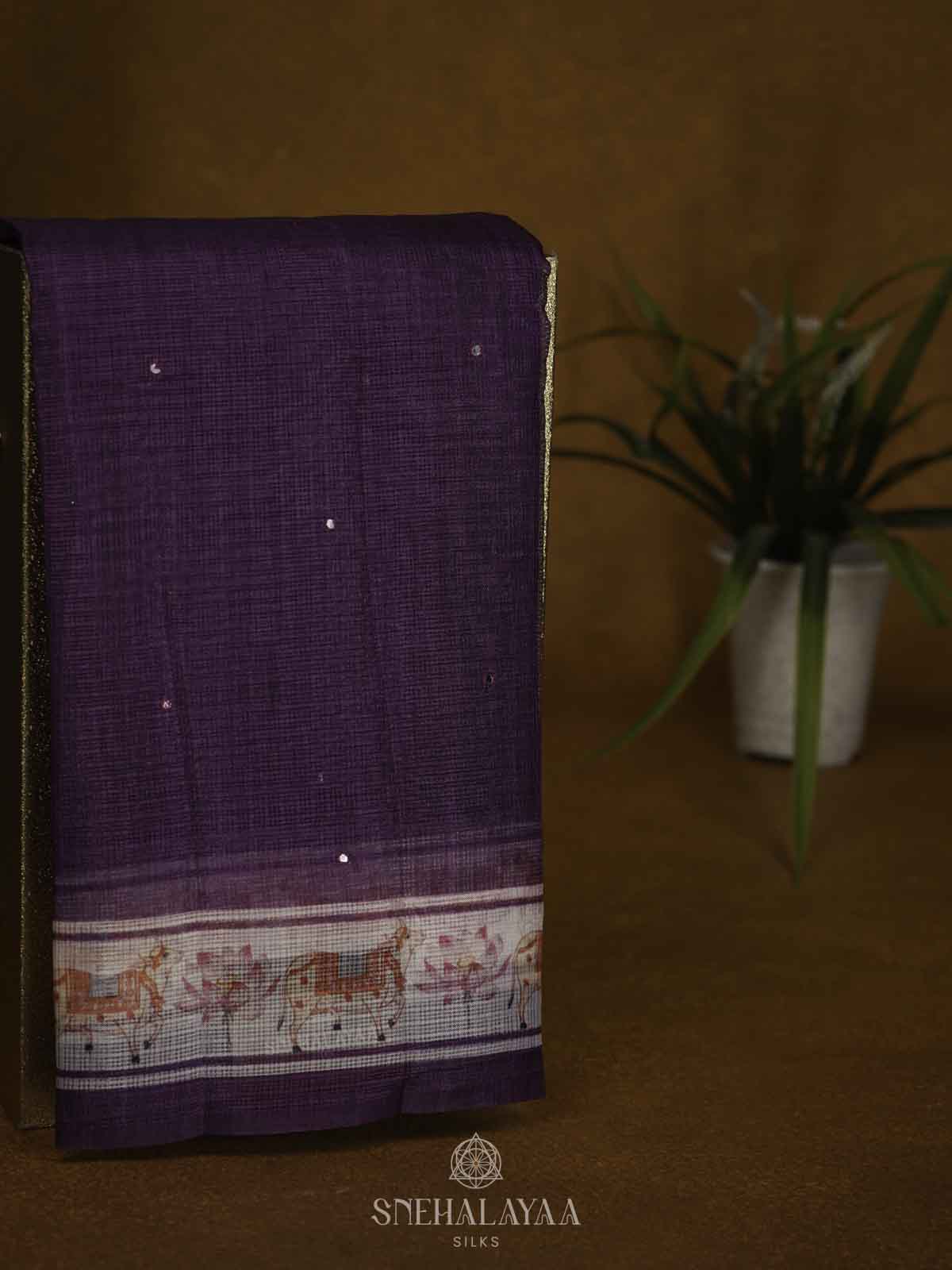 Purple Kota Saree