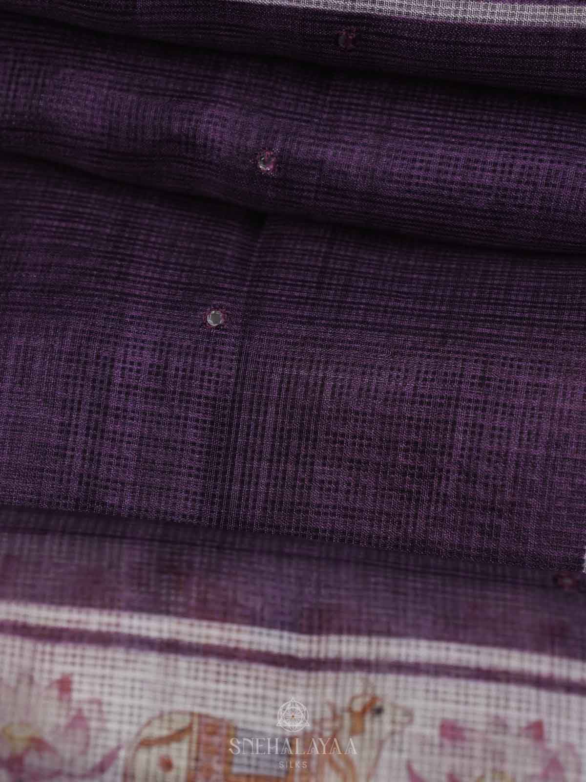 Purple Kota Saree