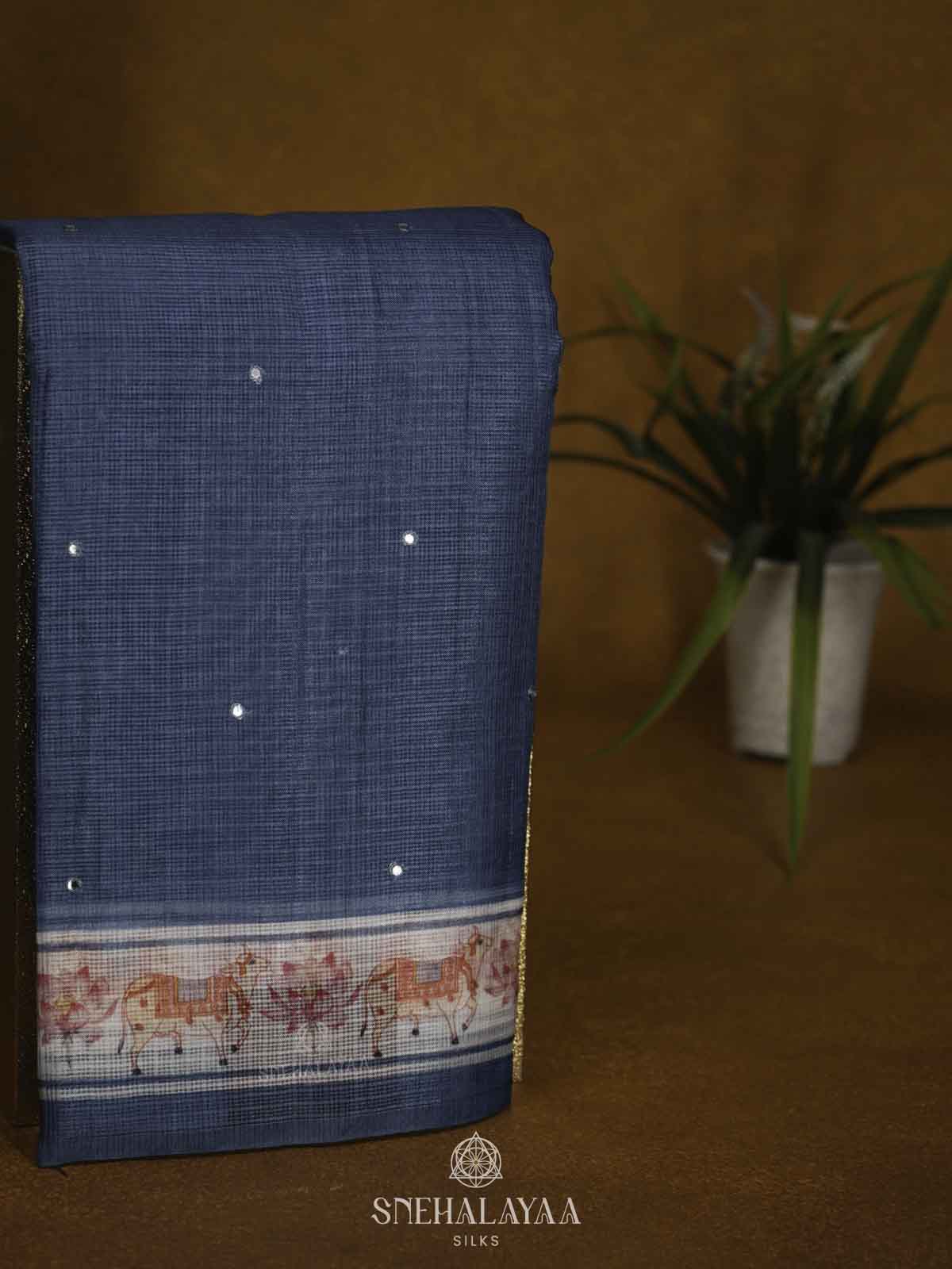 Blue Kota Saree