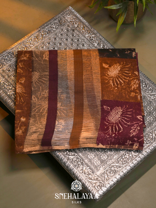 Multicolour Chanderi Saree