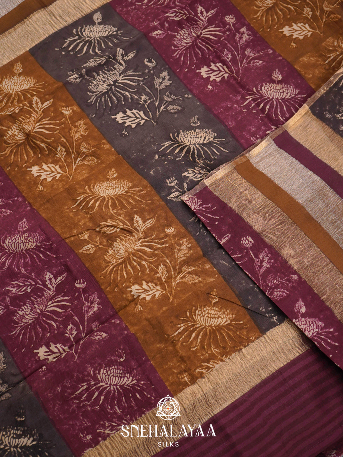 Multicolour Chanderi Saree