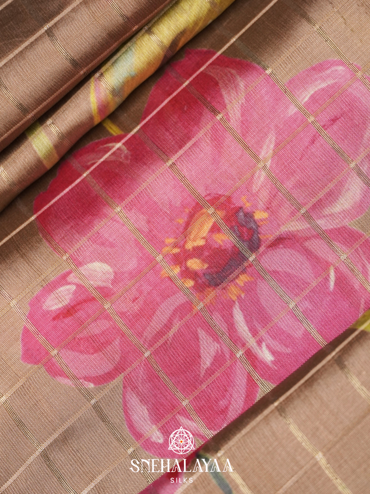 Brown  Raw Silk Saree