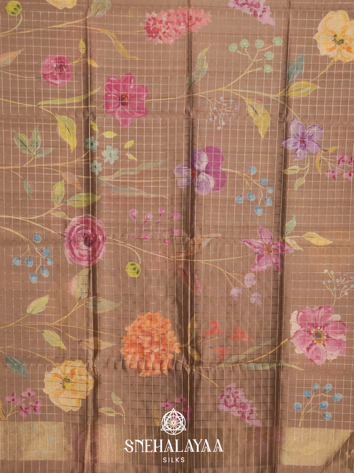 Brown  Raw Silk Saree