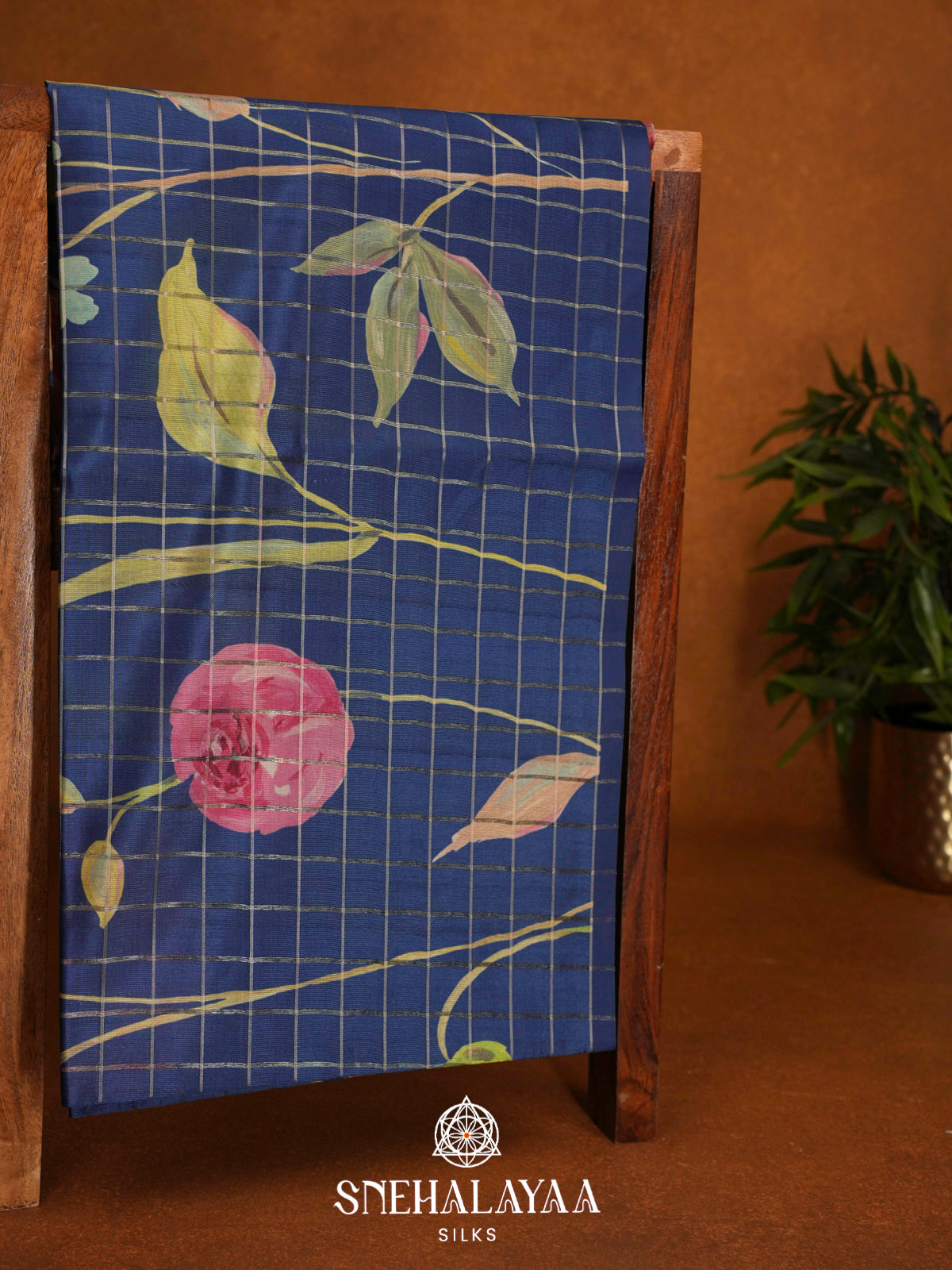 Navy blue  Raw Silk Saree