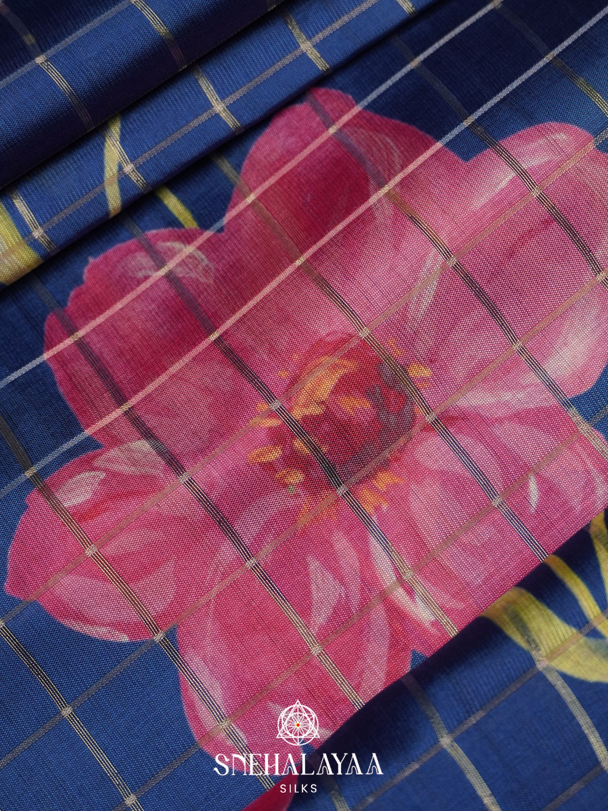 Navy blue  Raw Silk Saree