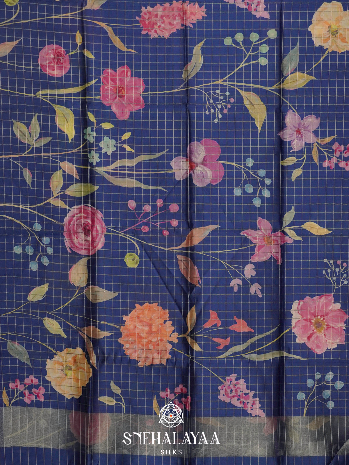 Navy blue  Raw Silk Saree
