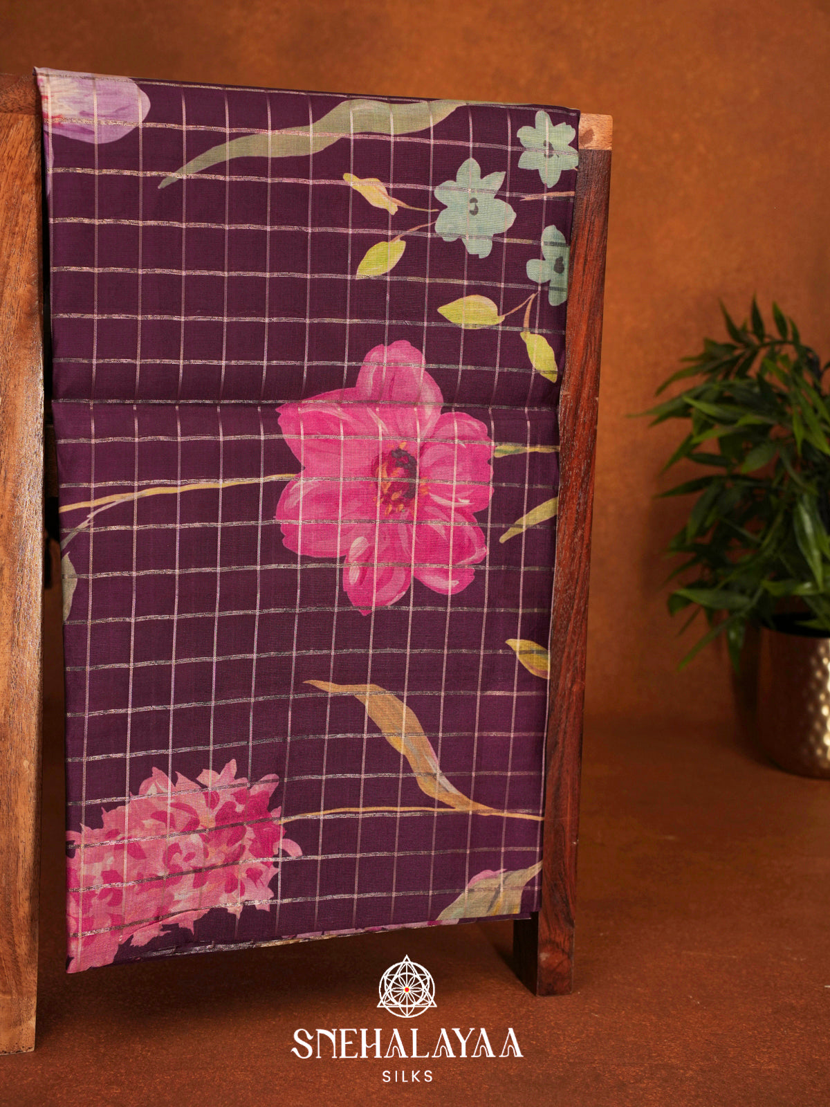 Magenta  Raw Silk Saree