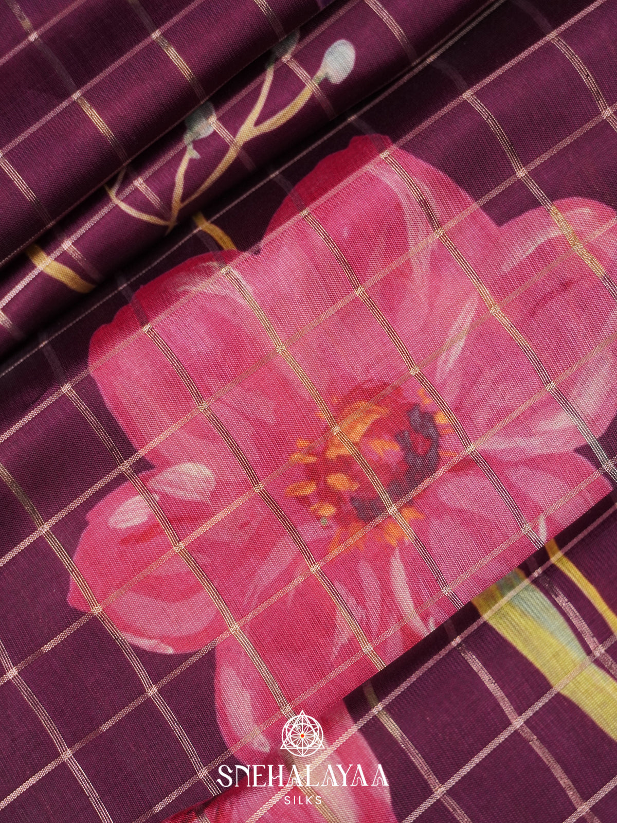 Magenta  Raw Silk Saree