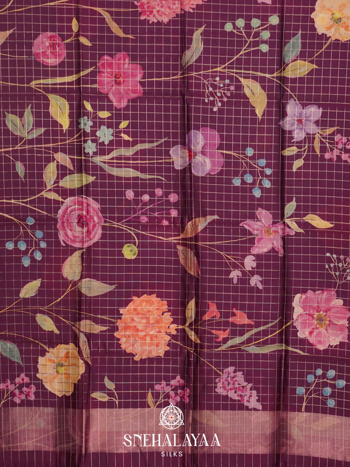 Magenta  Raw Silk Saree