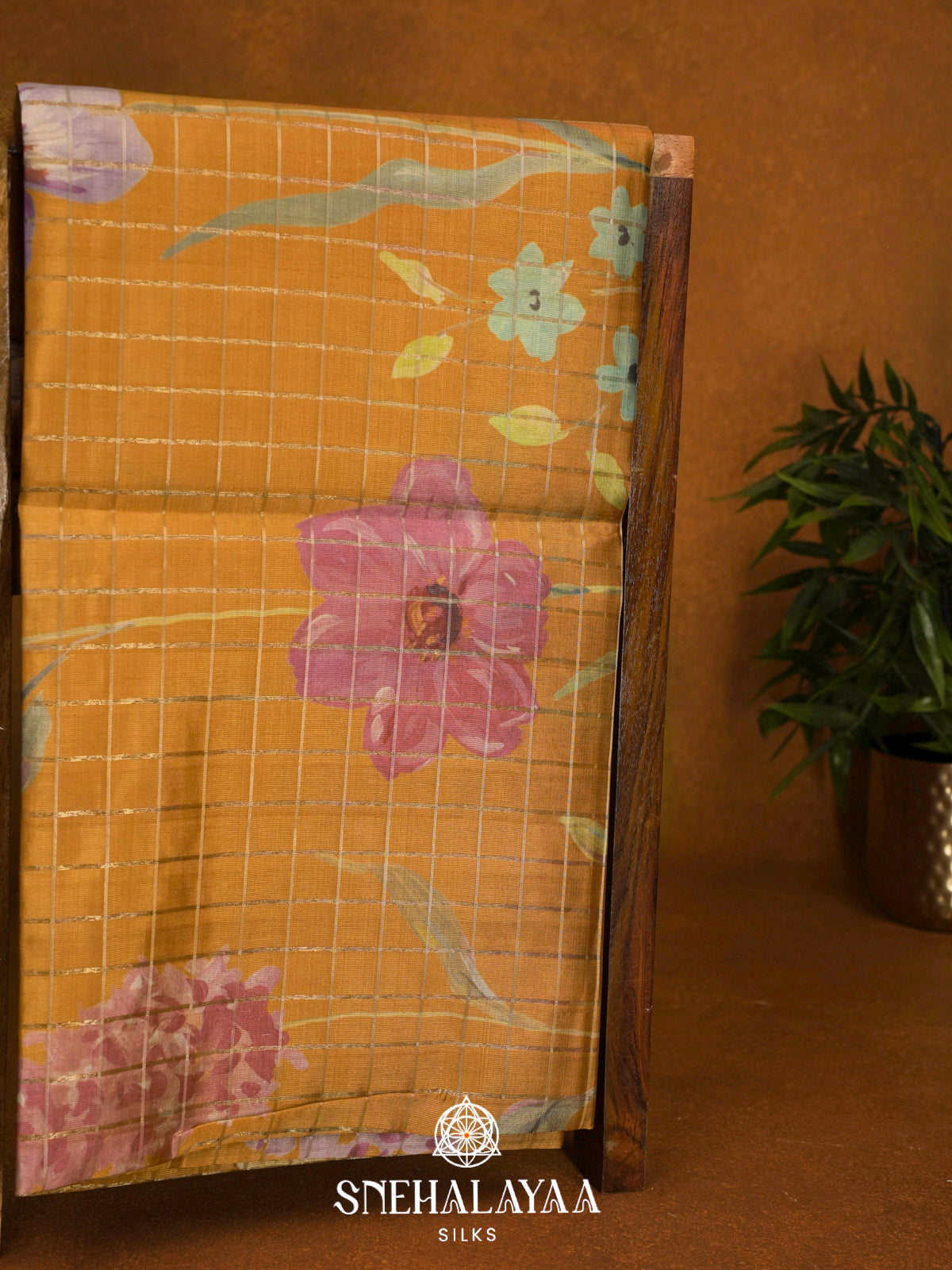 Yellow  Raw Silk Saree