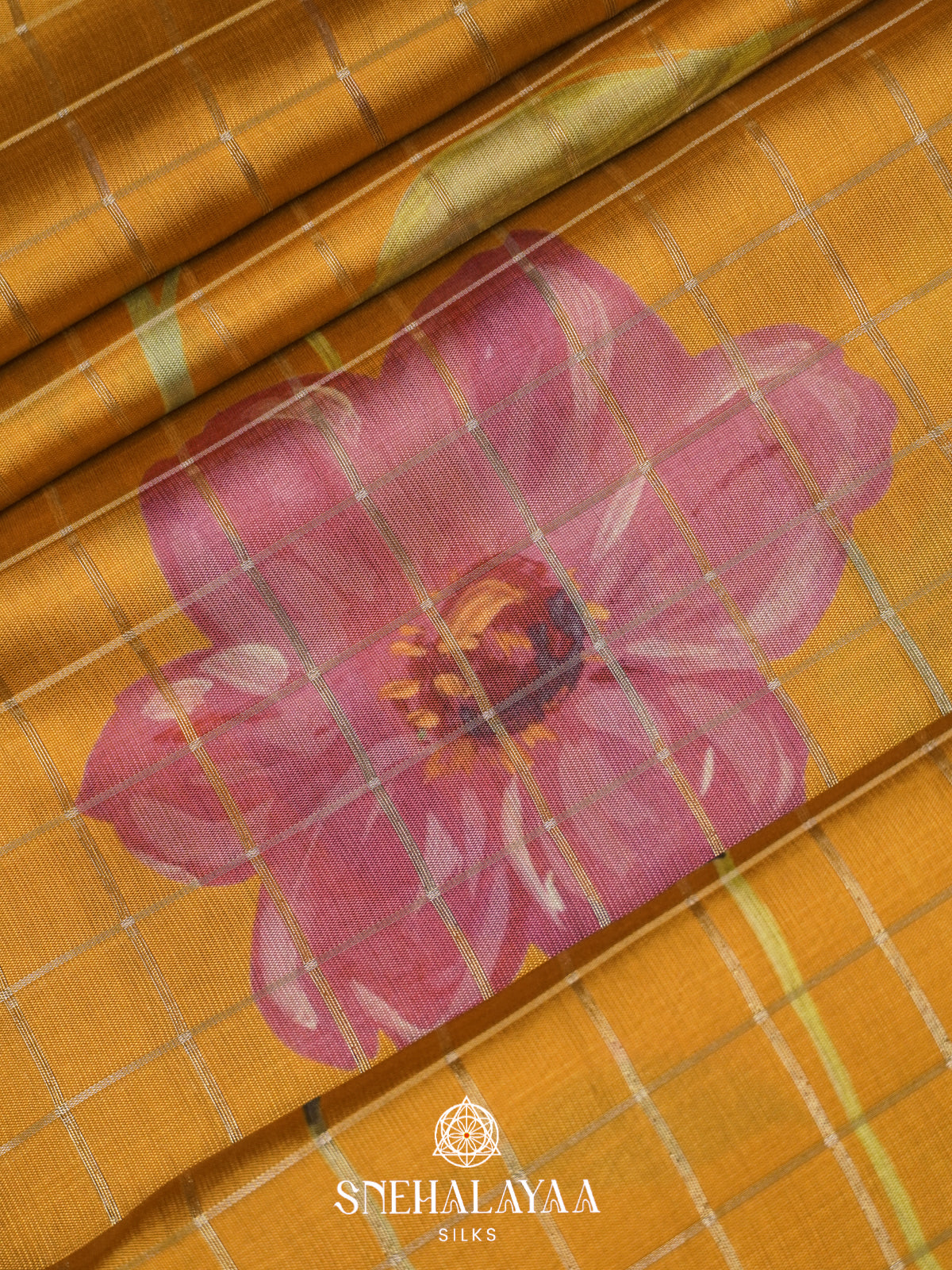 Yellow  Raw Silk Saree