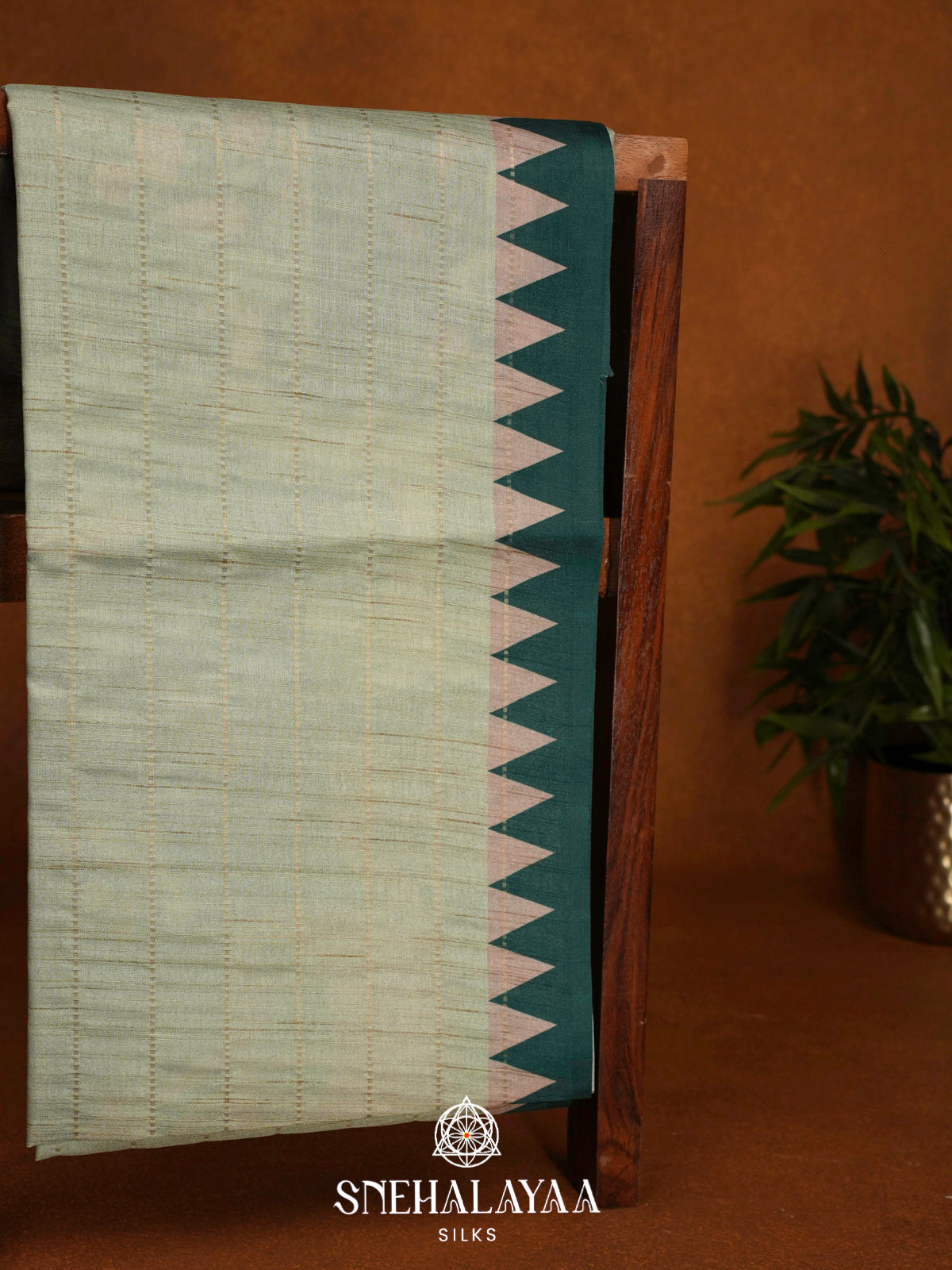 Mint Green  Raw Silk Saree