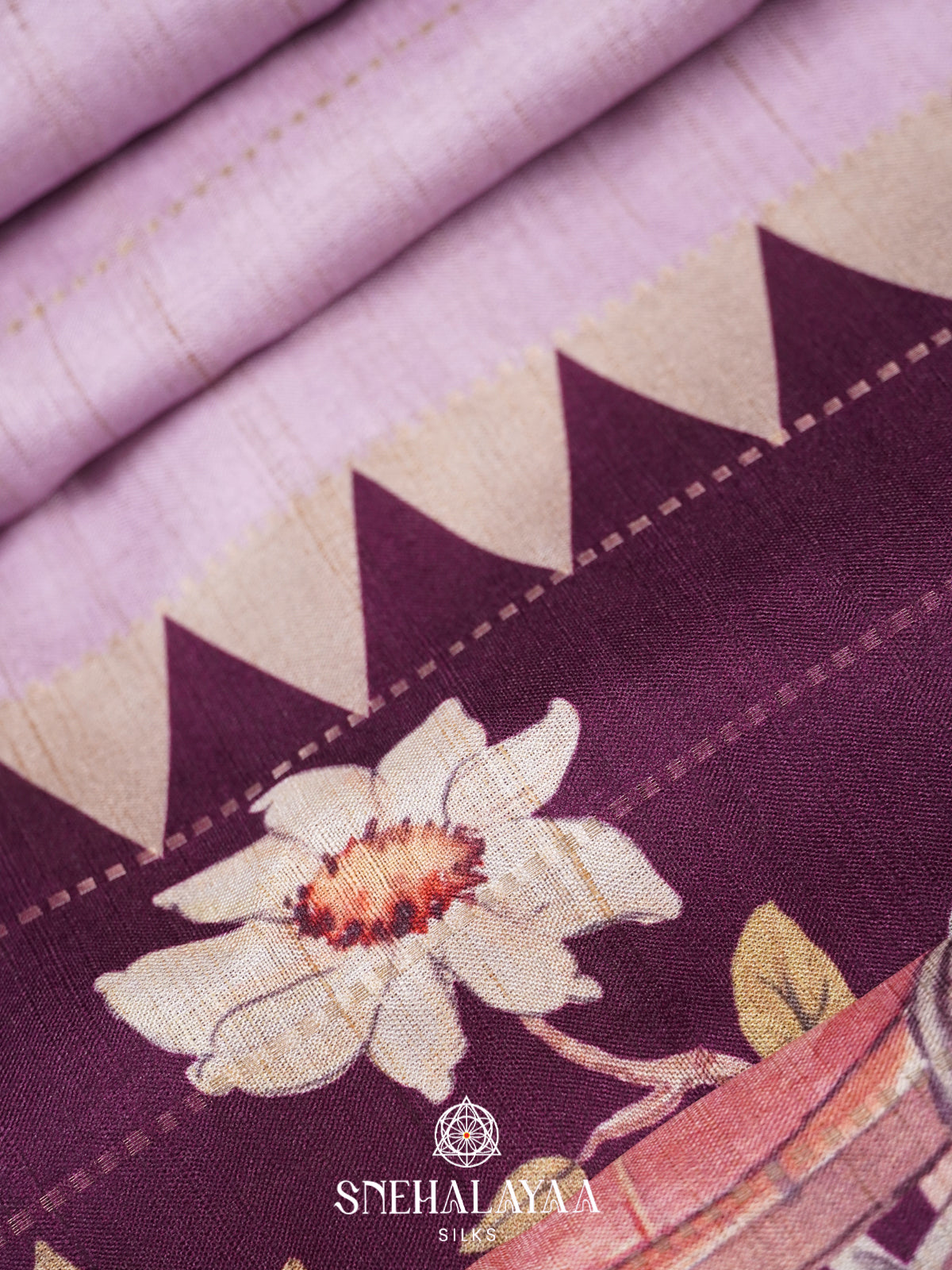 Lilac  Raw Silk Saree