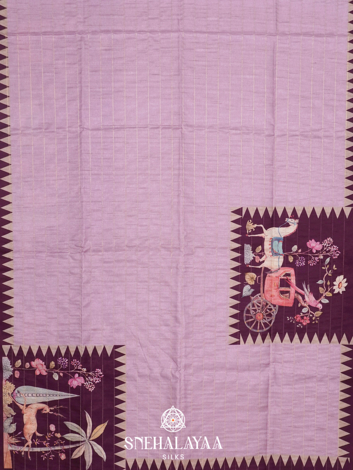 Lilac  Raw Silk Saree