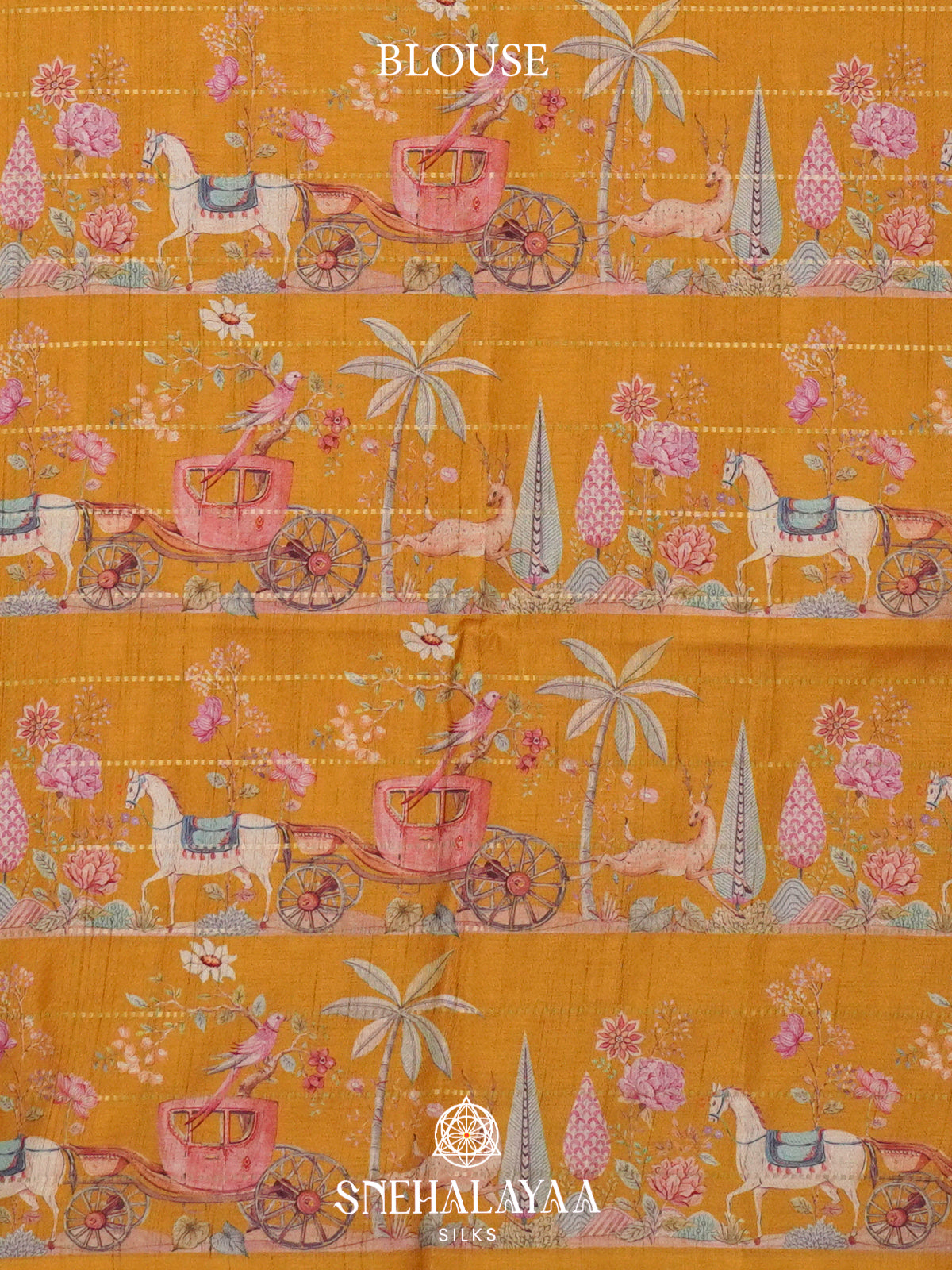 Yellow  Raw Silk Saree