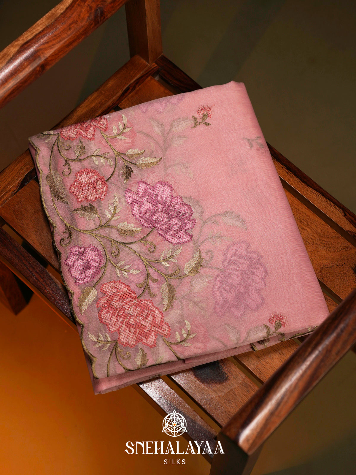 Pink  Linen Saree