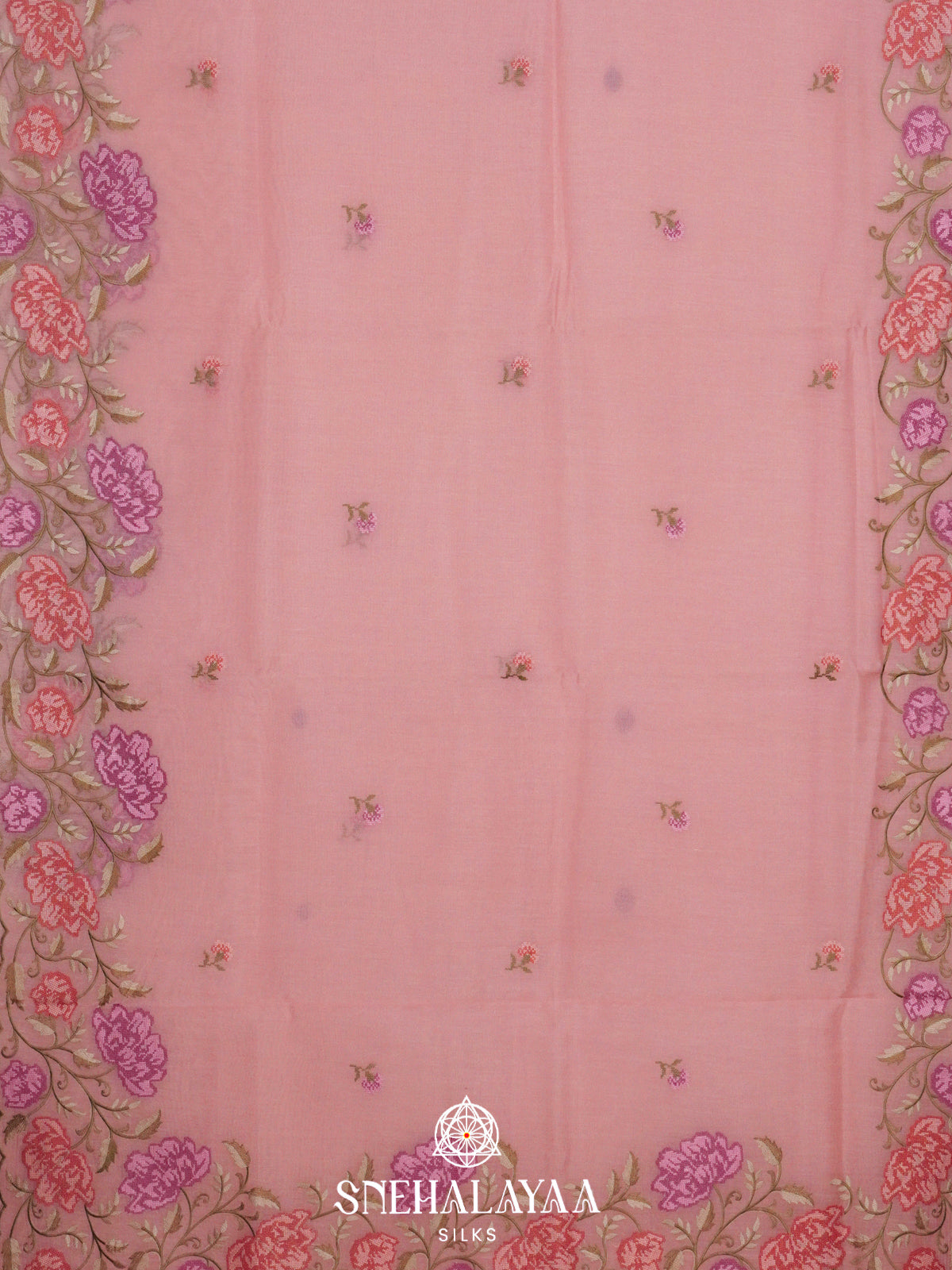 Pink  Linen Saree