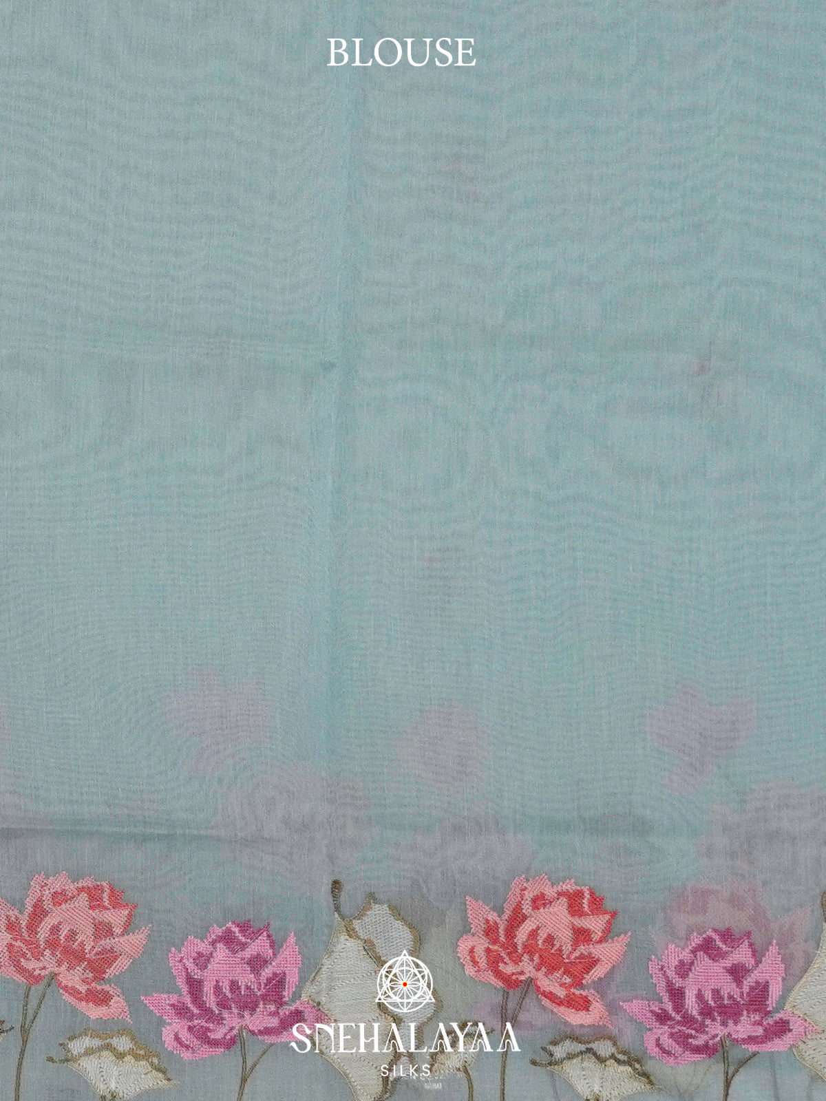 Mint Blue  Linen Saree