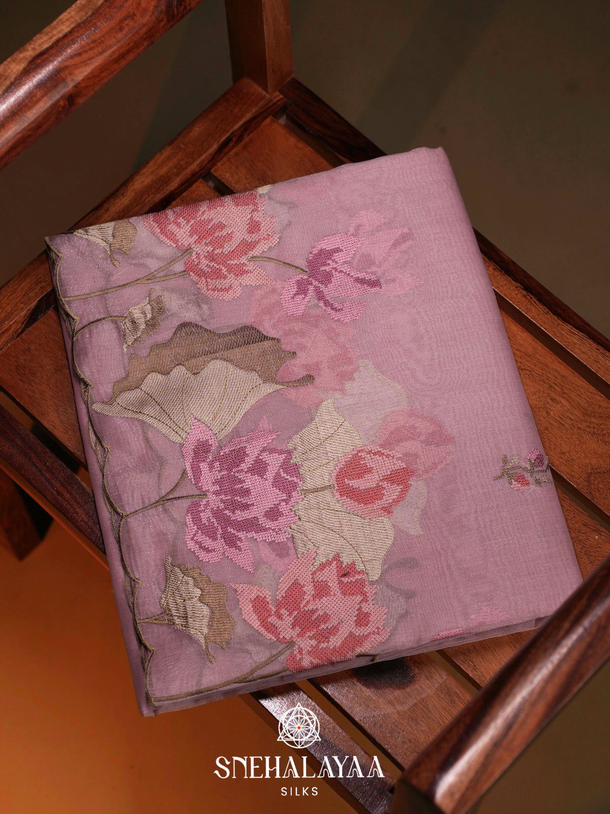 Lavender  Linen Saree