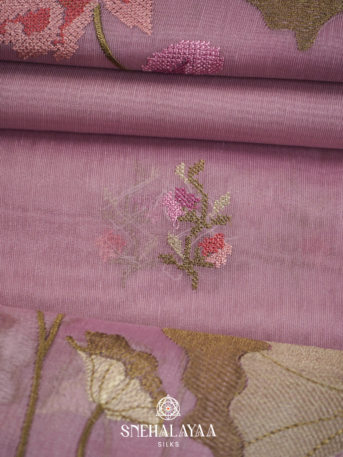 Lavender  Linen Saree