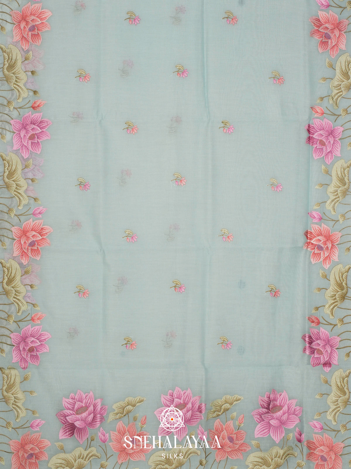 Blue Linen Saree