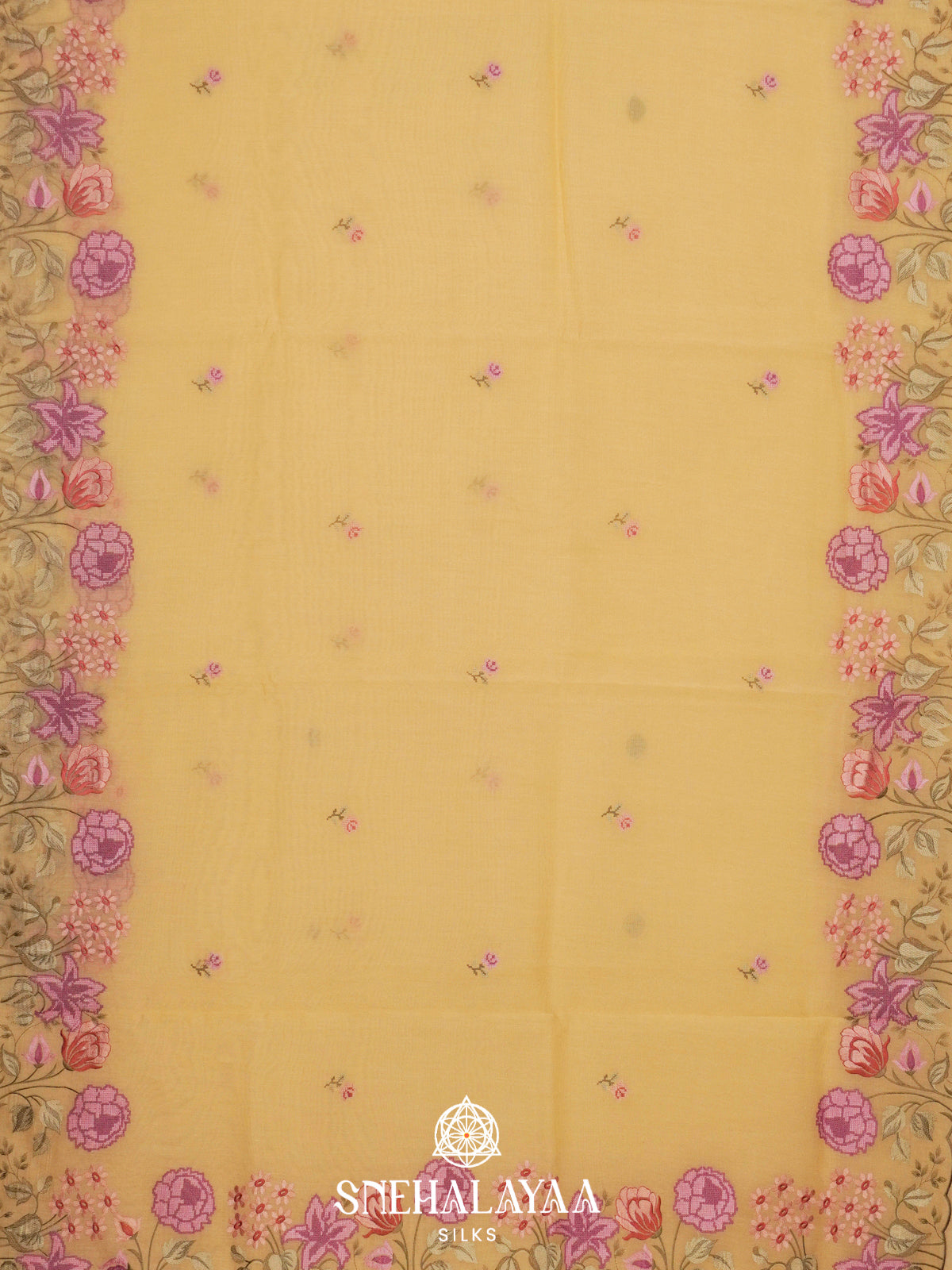 Yellow  Linen Saree