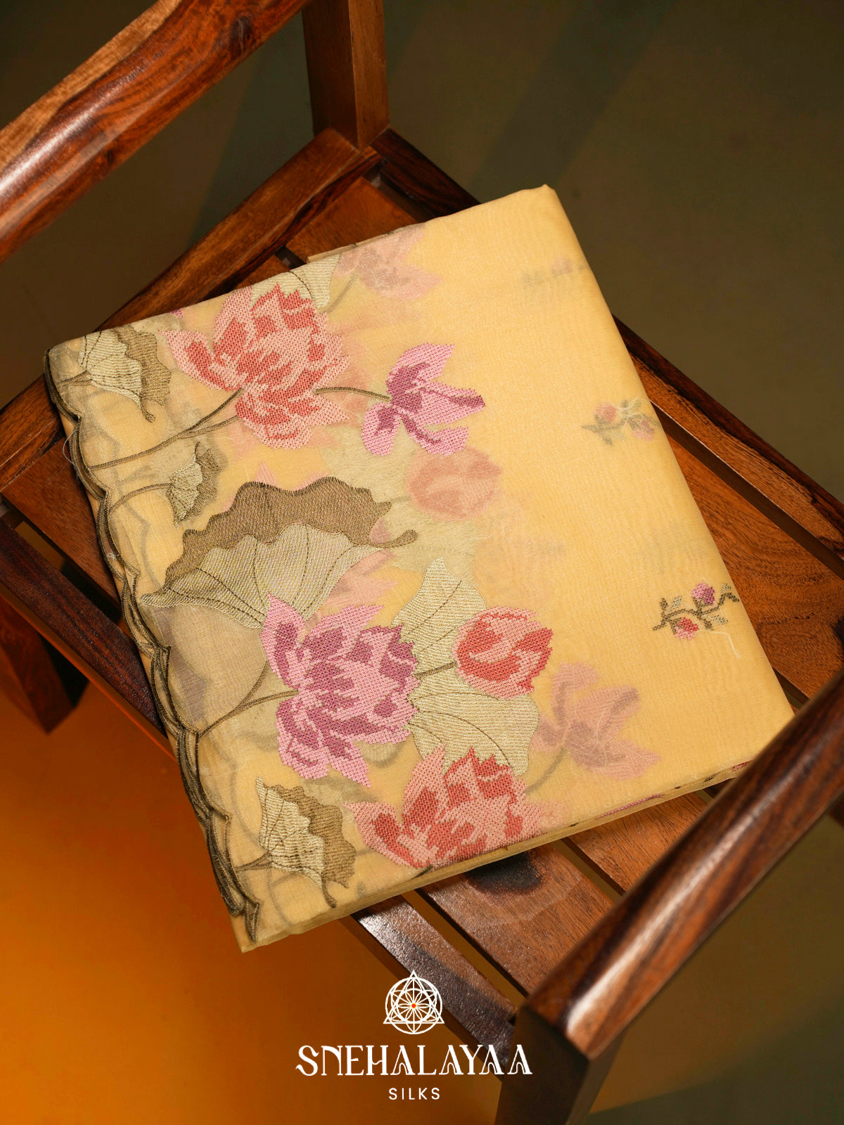 Yellow  Linen Saree
