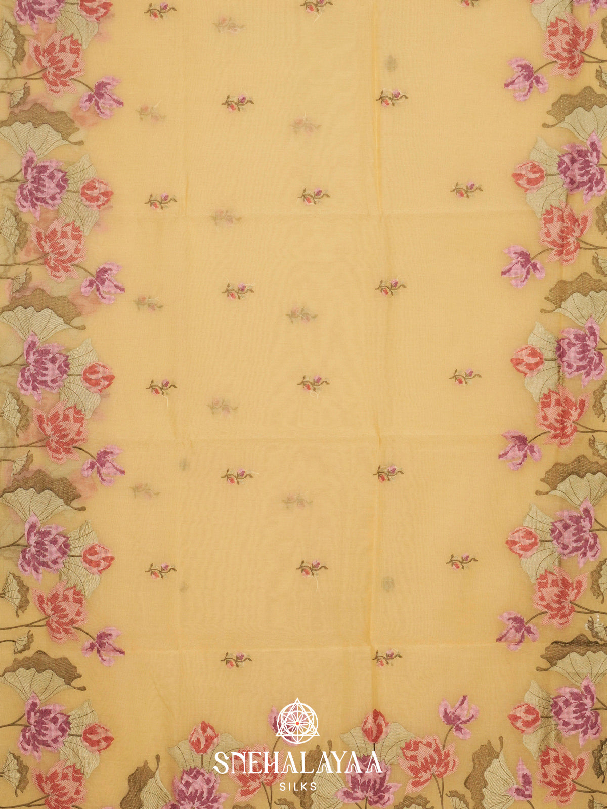 Yellow  Linen Saree