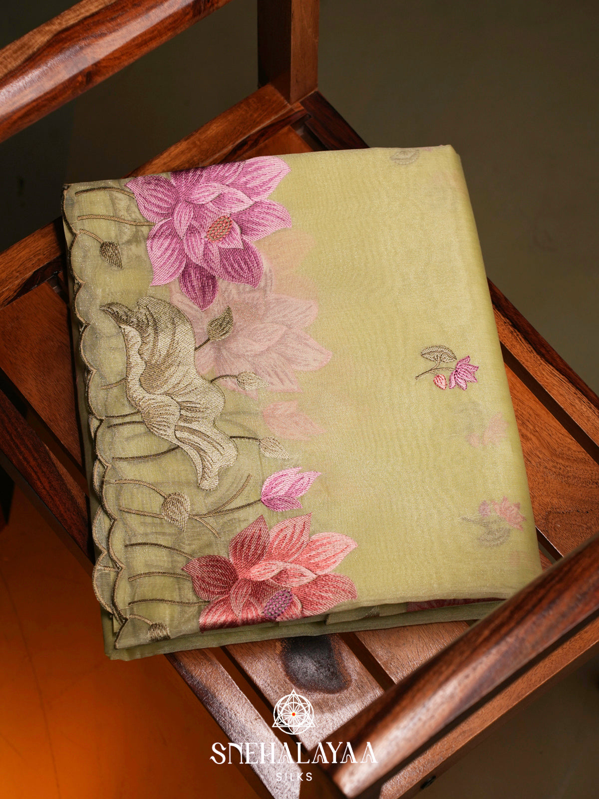 Lemon Yellow Linen Saree
