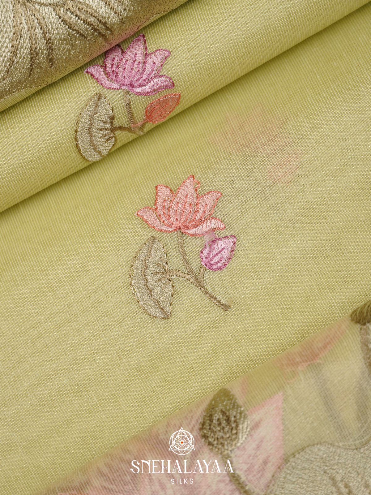 Lemon Yellow Linen Saree