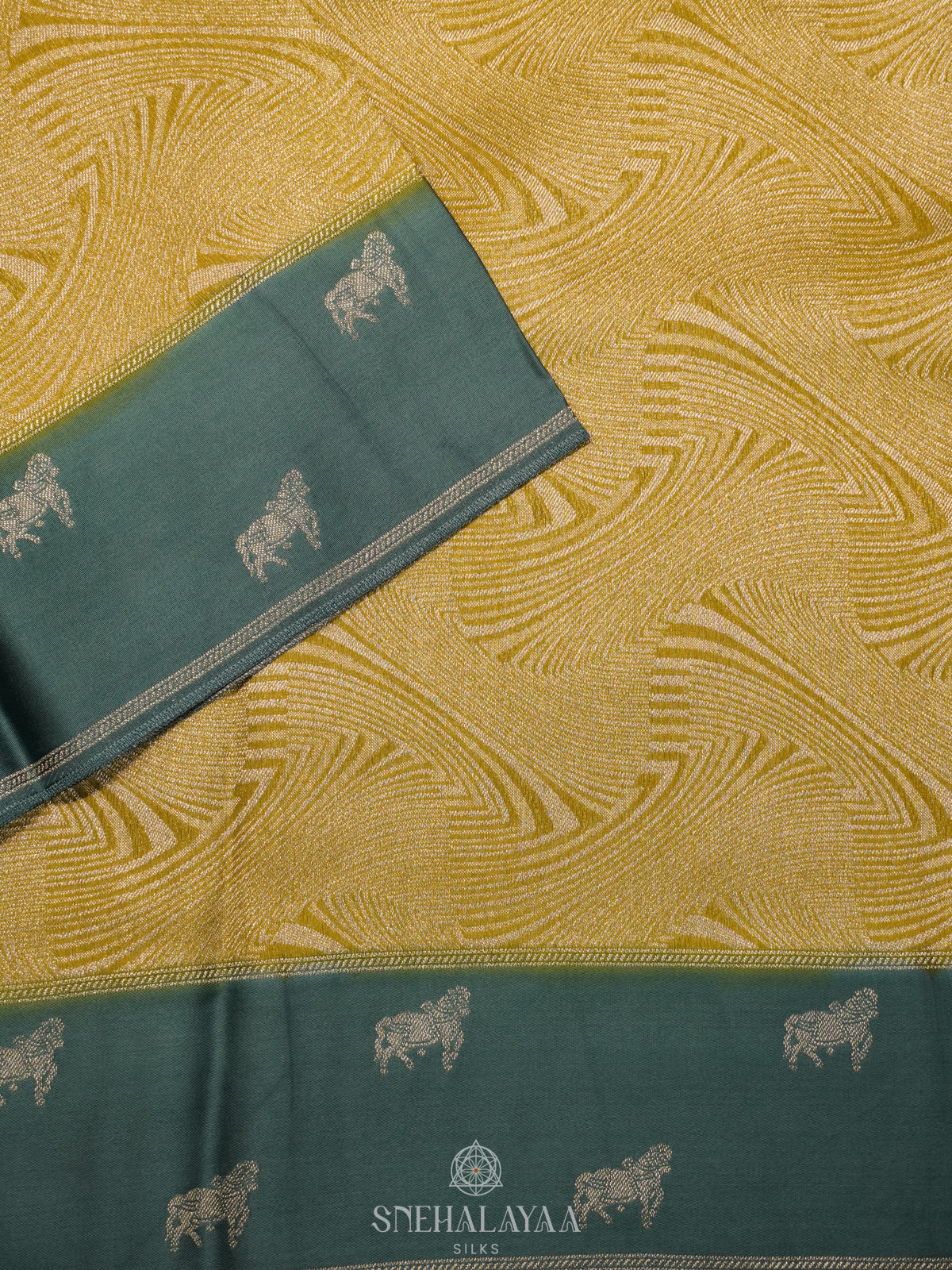 Lemon Yellow Banaras Saree