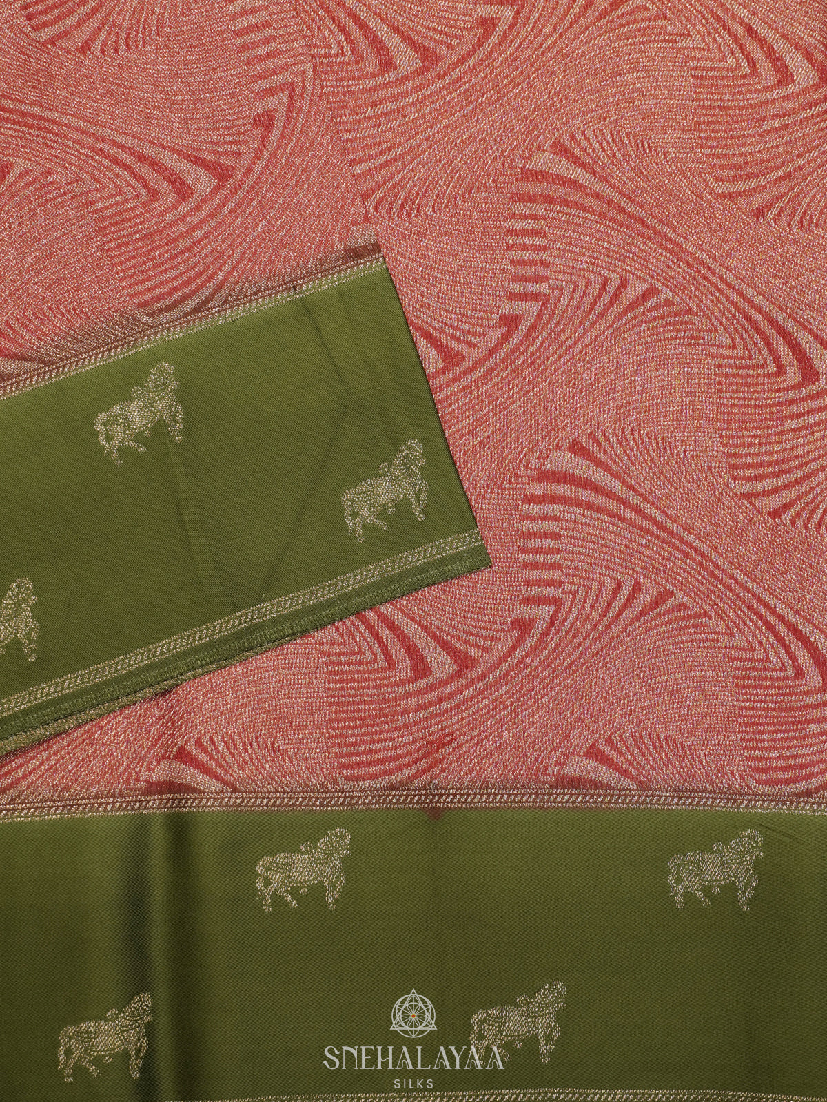 Peach Banaras Saree