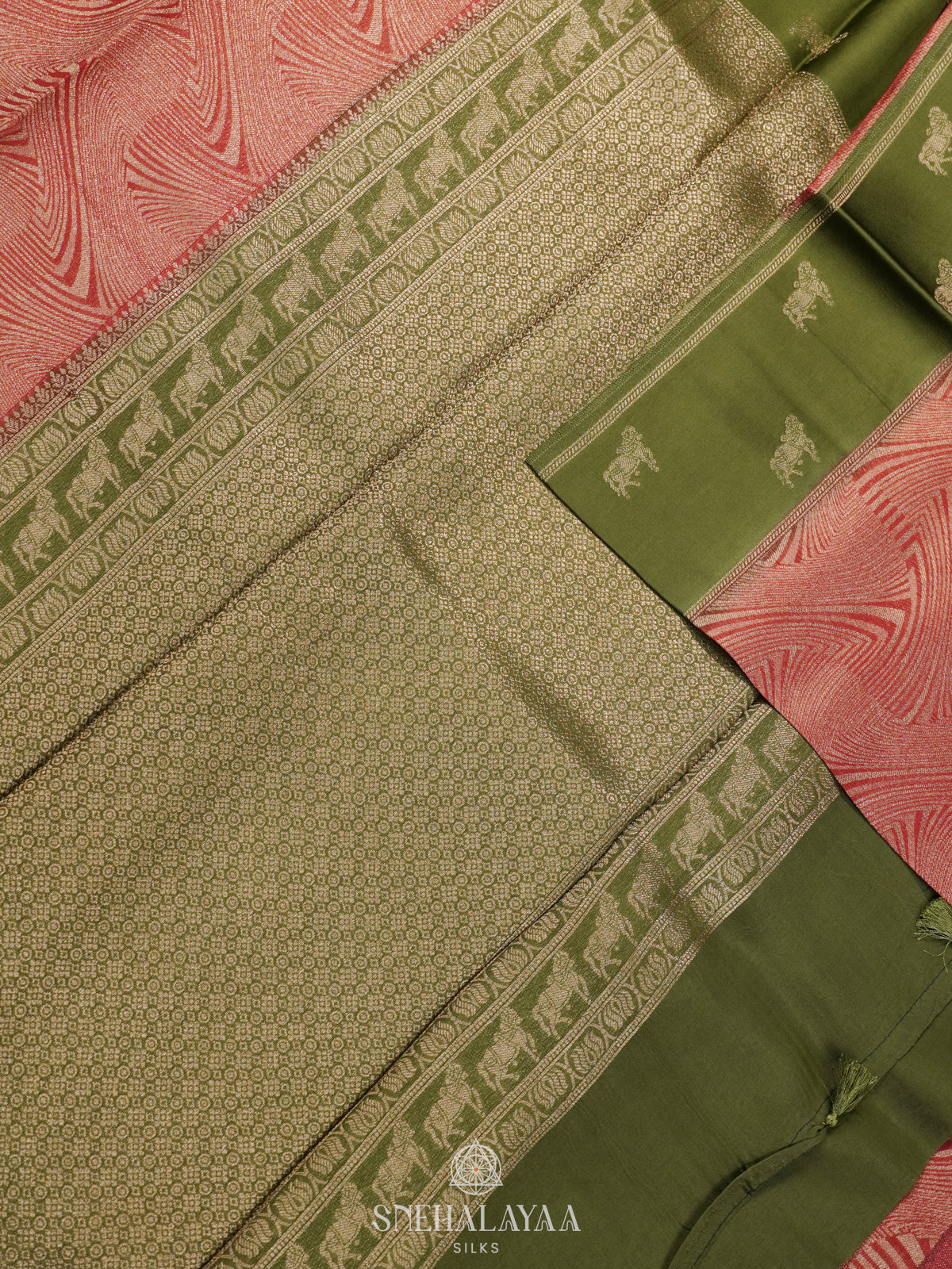 Peach Banaras Saree